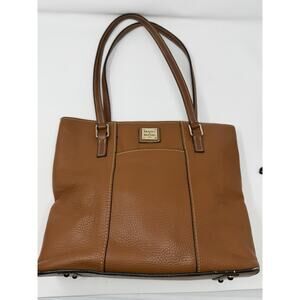 Dooney & Bourke Lexington Tote Brown Pebble Leather Tan Shopper Purse